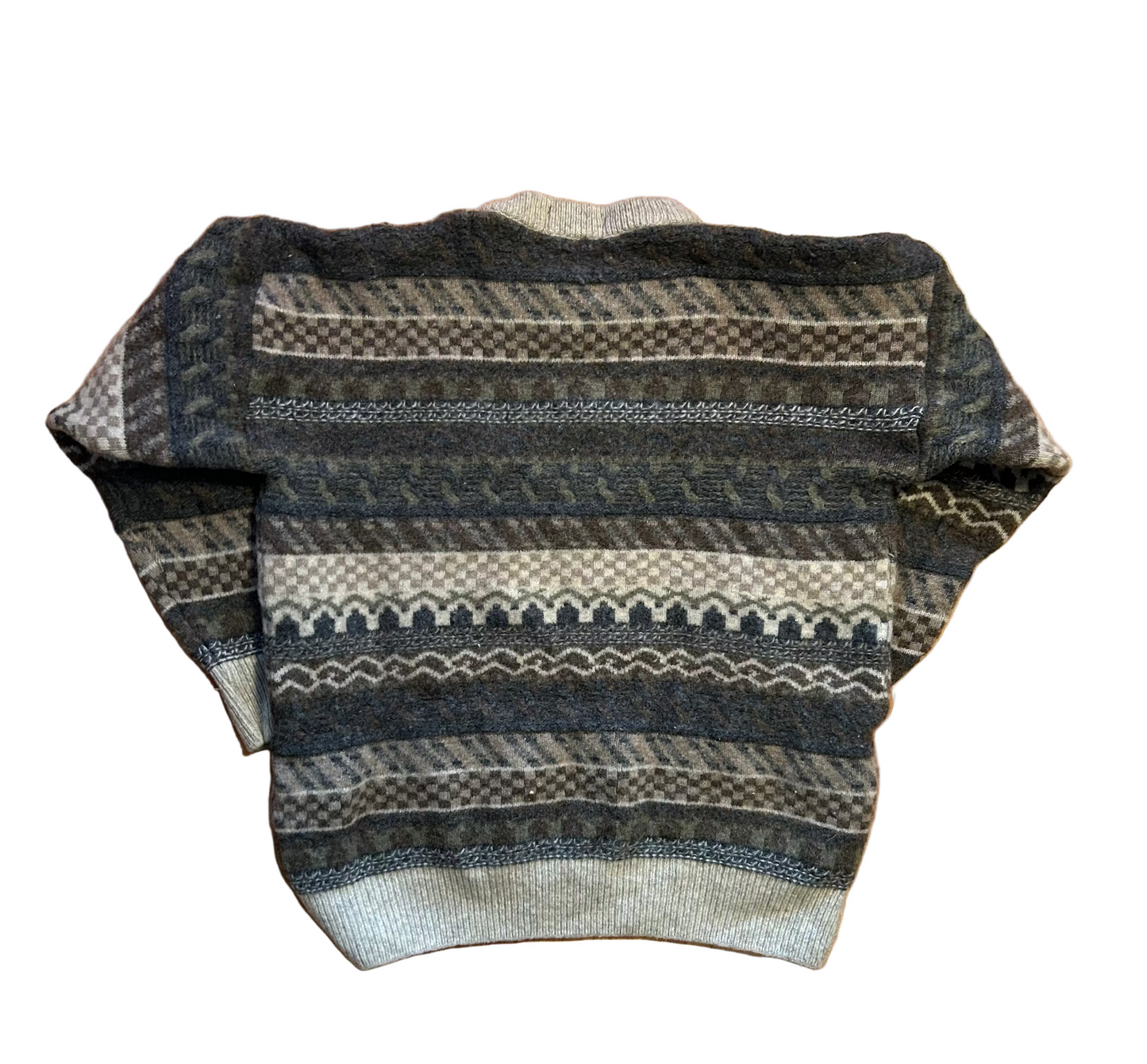 Brown Green Sweater - Medium - 20" x 22"