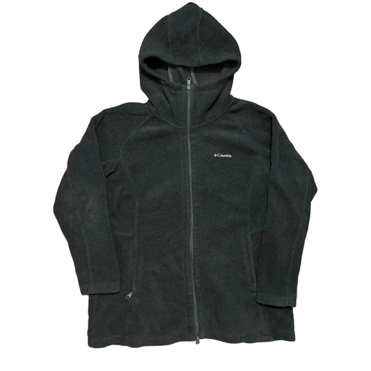 Columbia Grey Fleece Hoodie Zip Up Jacket Coat - XLarge - 24" x 31"
