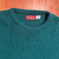 90's Highland Green Teal Acrylic Sweater - Medium - 20" x 26.5"
