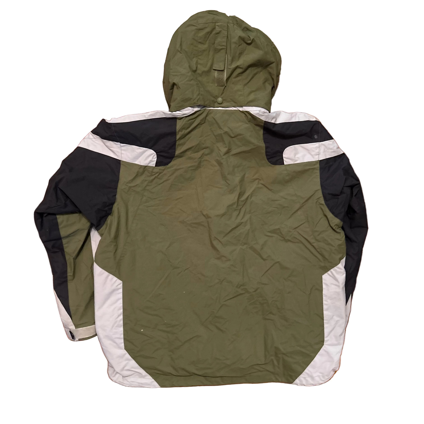 Columbia Green Grey Black Hooded Rain Wind Jacket - XLarge - 27" x 29"