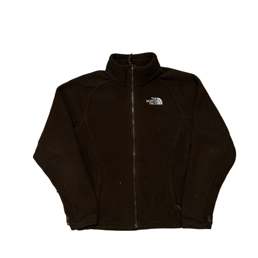 The North Face Brown Zip Up Fleece Jacket Coat - Small - 19.5" x 23"