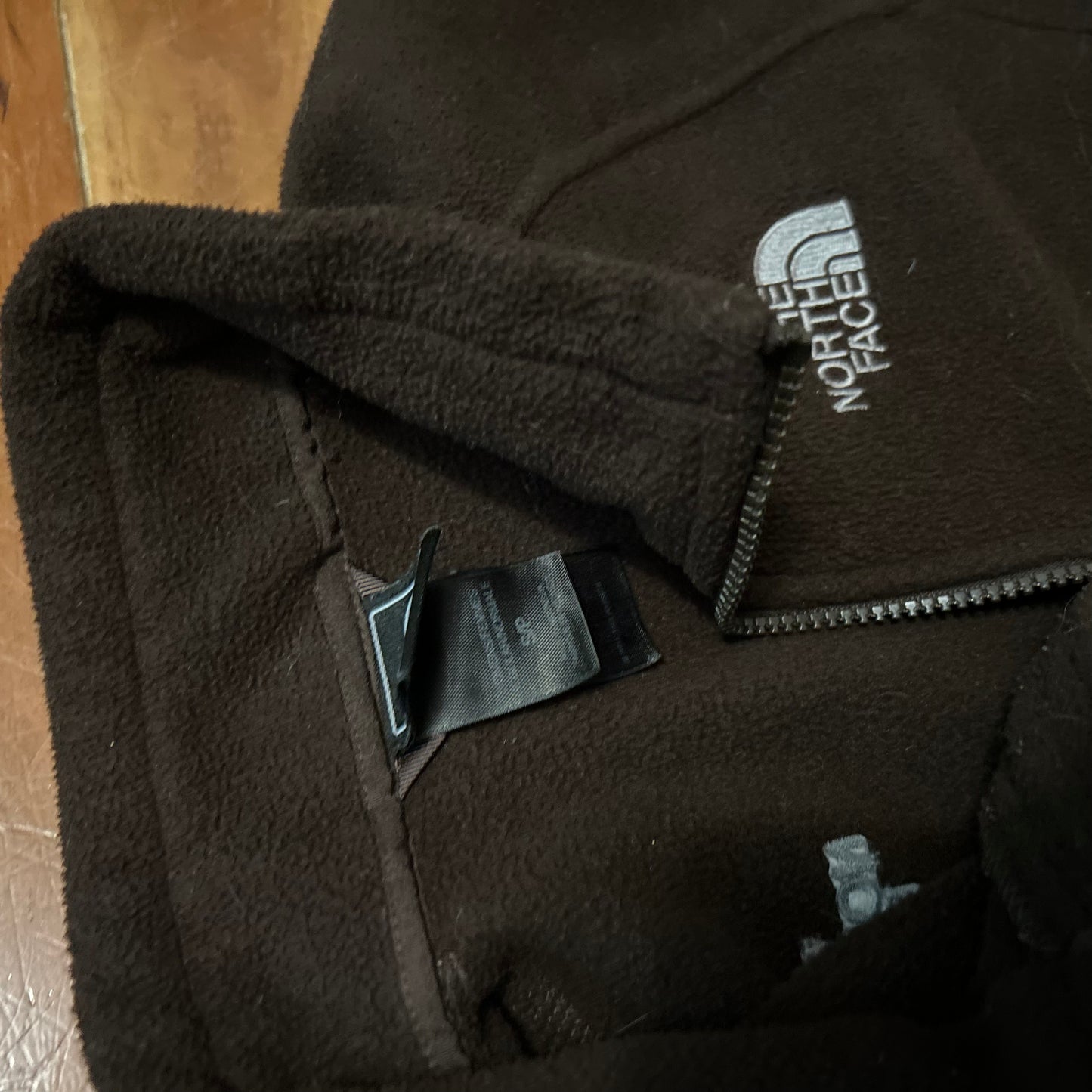 The North Face Brown Zip Up Fleece Jacket Coat - Small - 19.5" x 23"