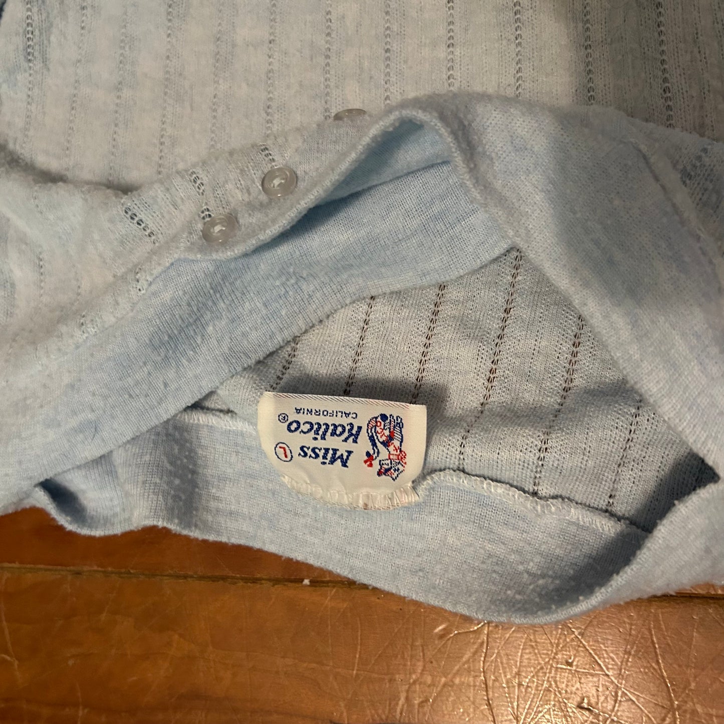 80’s Miss Kalico Light Blue Sweater - Small - 18" x 20.5"