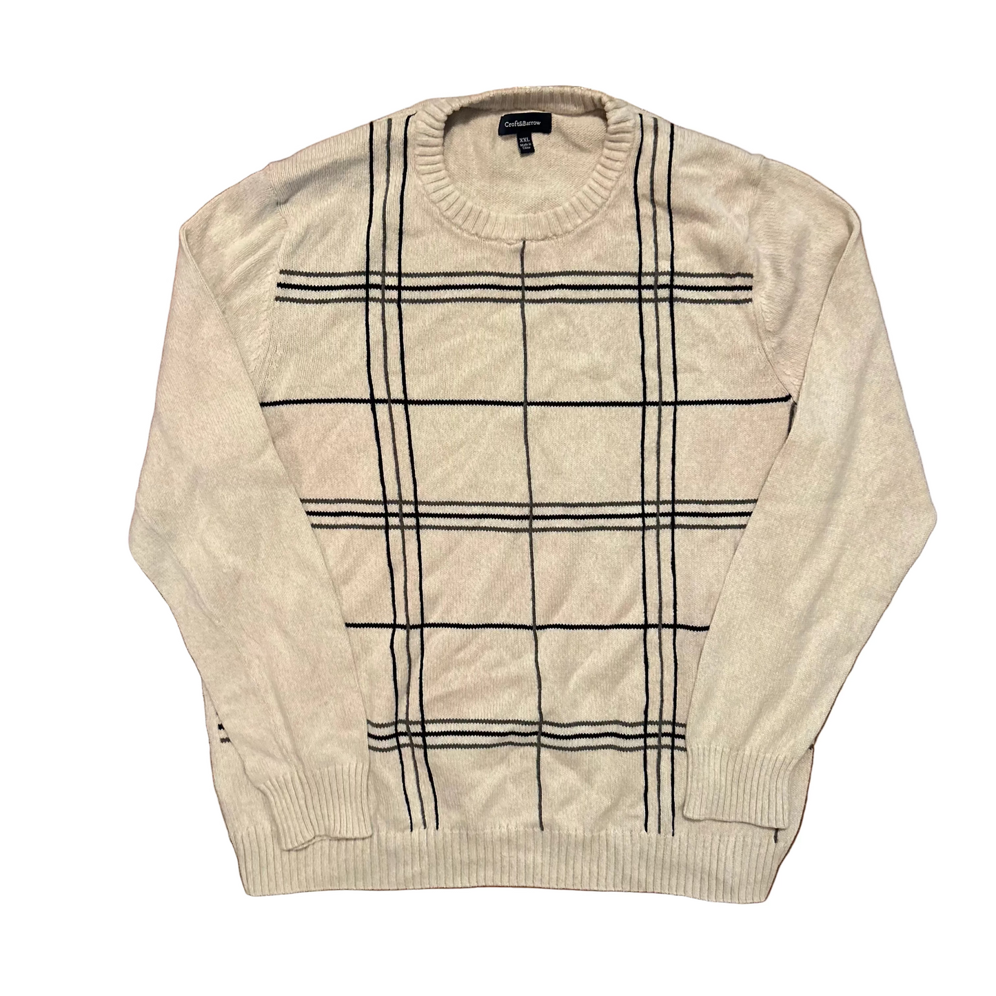Croft and Barrow White Cream Sweater - Large - 23" x 26"