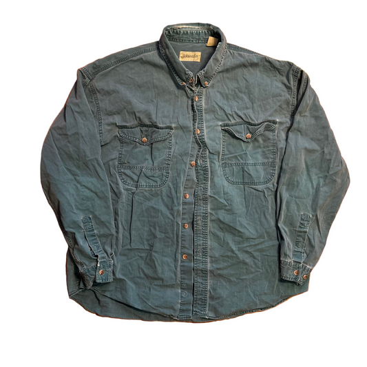 St Johns Bay Teal Button Up Shirt - XLarge - 25" x 29"