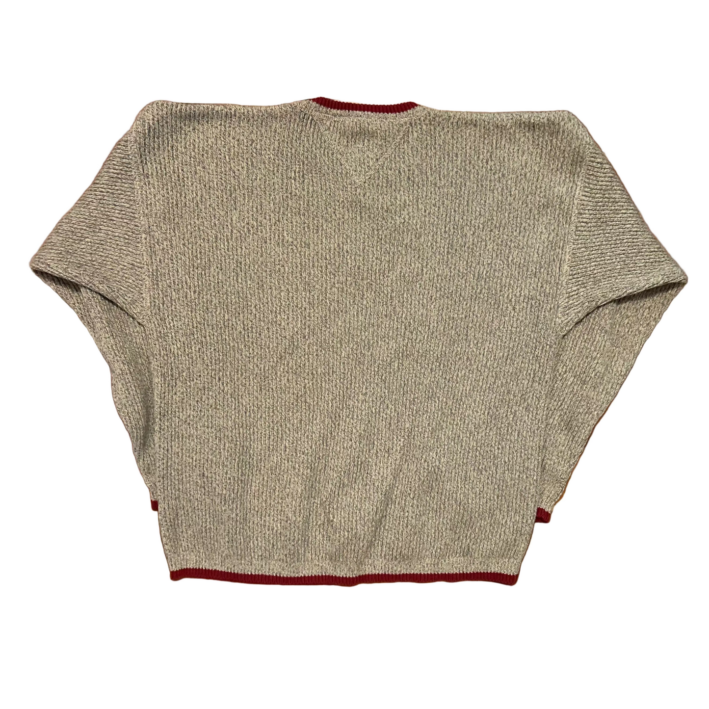 Tommy Hilfiger Grey Red Brown Sweater - oLarge - 23" x 27"