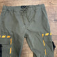 Smoke and Ash Green Cargo Pants - Drawstring - 37” x 31”