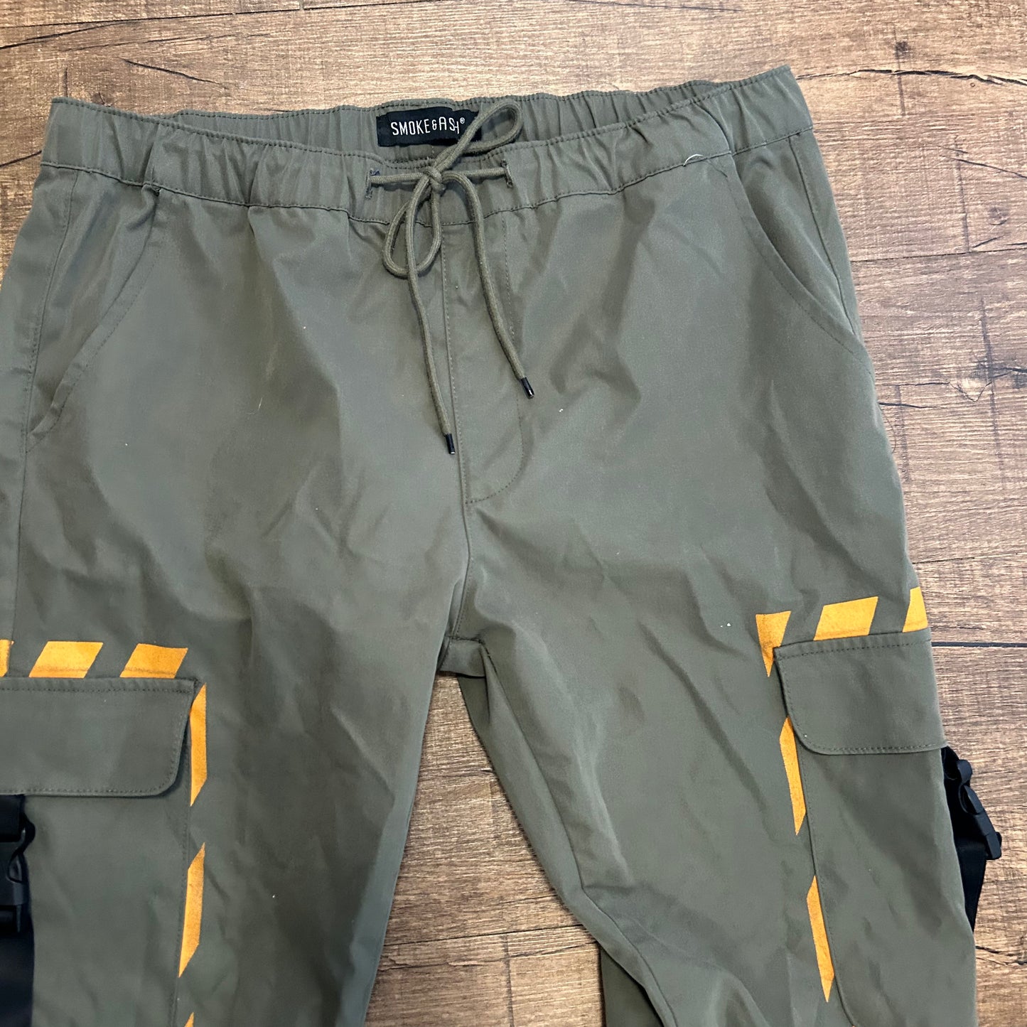 Smoke and Ash Green Cargo Pants - Drawstring - 37” x 31”