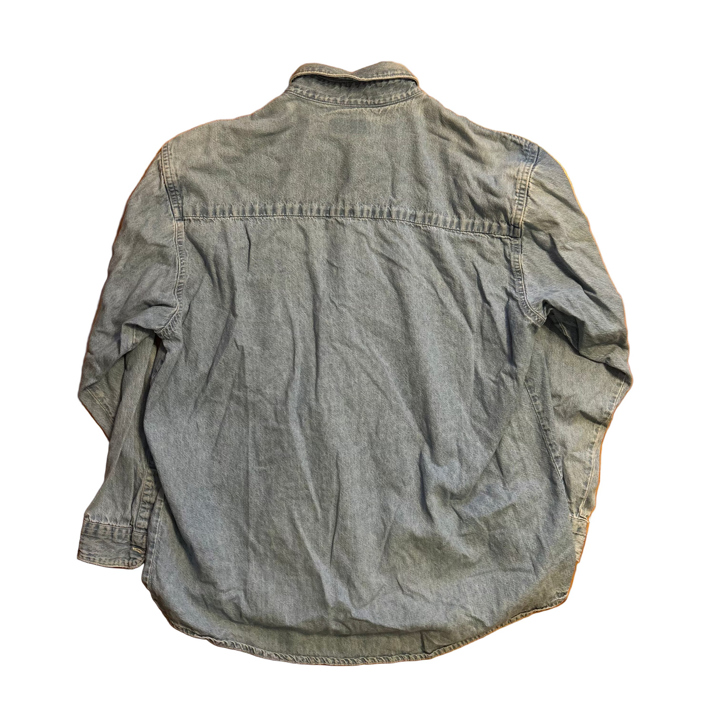 Three Rivers Servicemaster Embroidered Denim Jean Button Up Shirt - XLarge - 24" x 29"