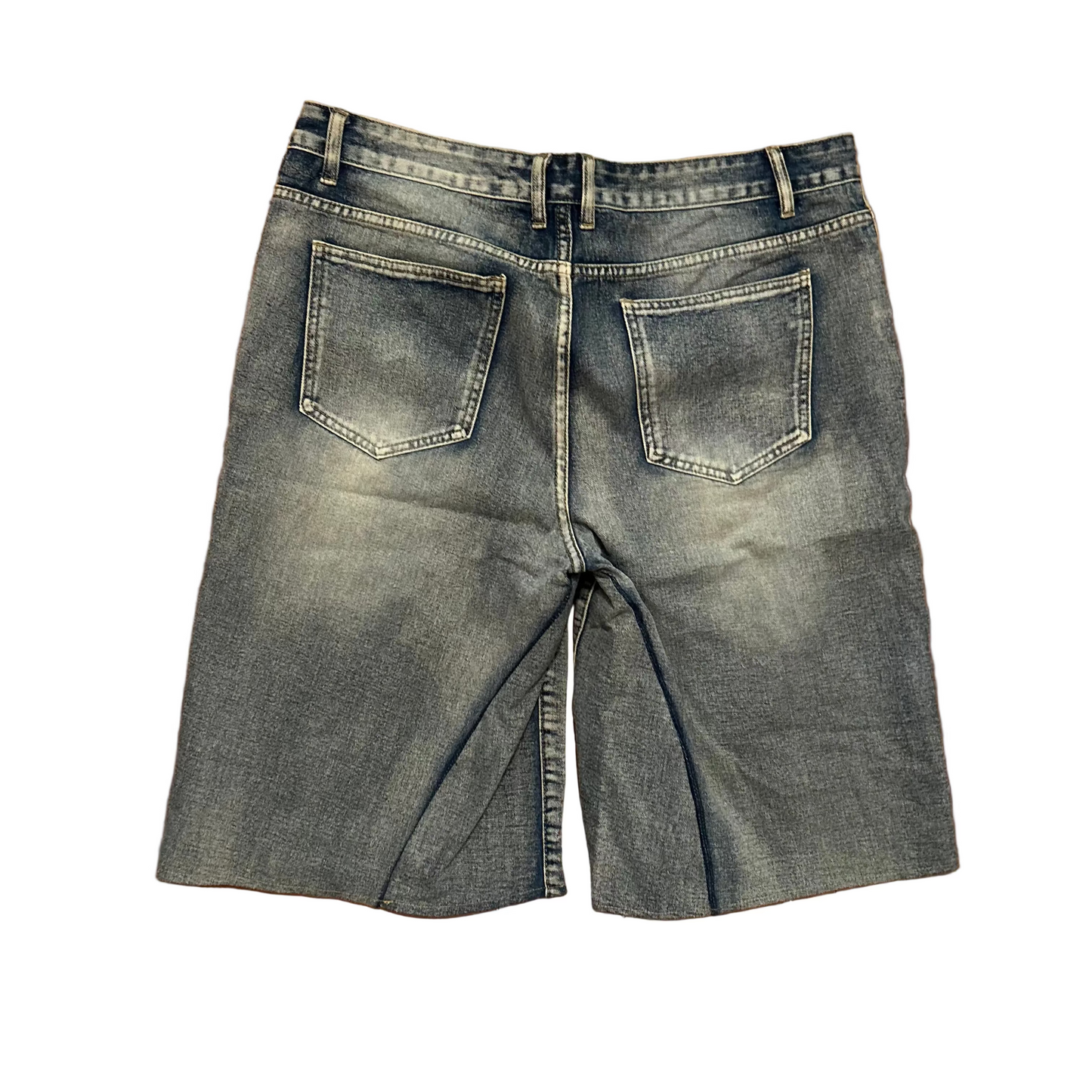 Denim Distressed Faded Shorts Jorts - 40" x 14"