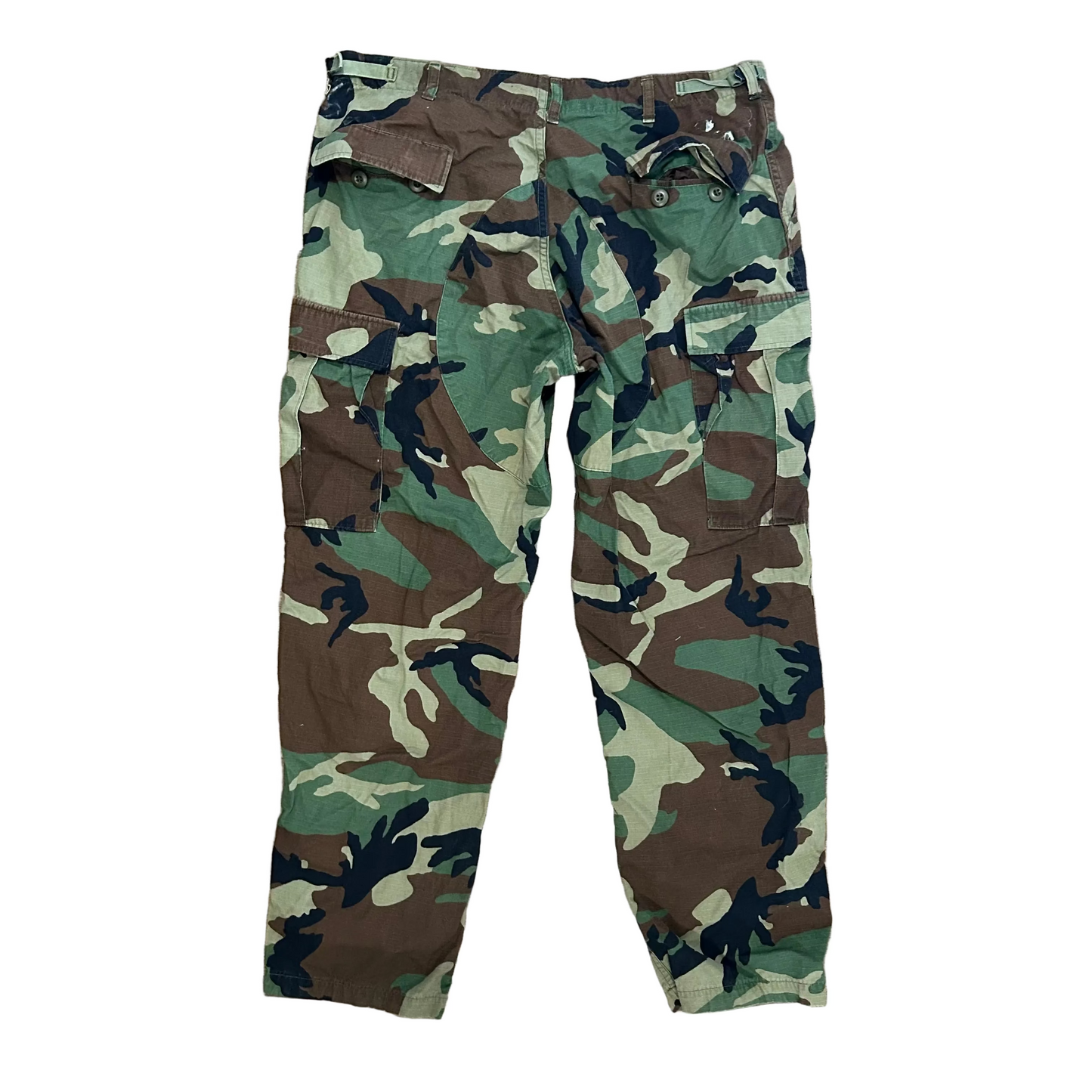 00's Military Camouflage Camo Cargo Pants - Tagged Large, Adjustable Waist - 38” x 31”