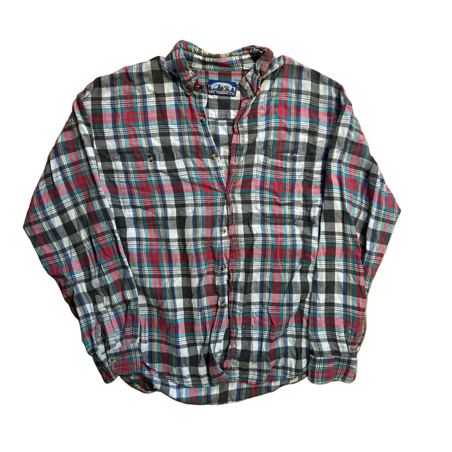 90's GFC Trading Co Cotton Flannel Shirt - Medium - 21" x 26"
