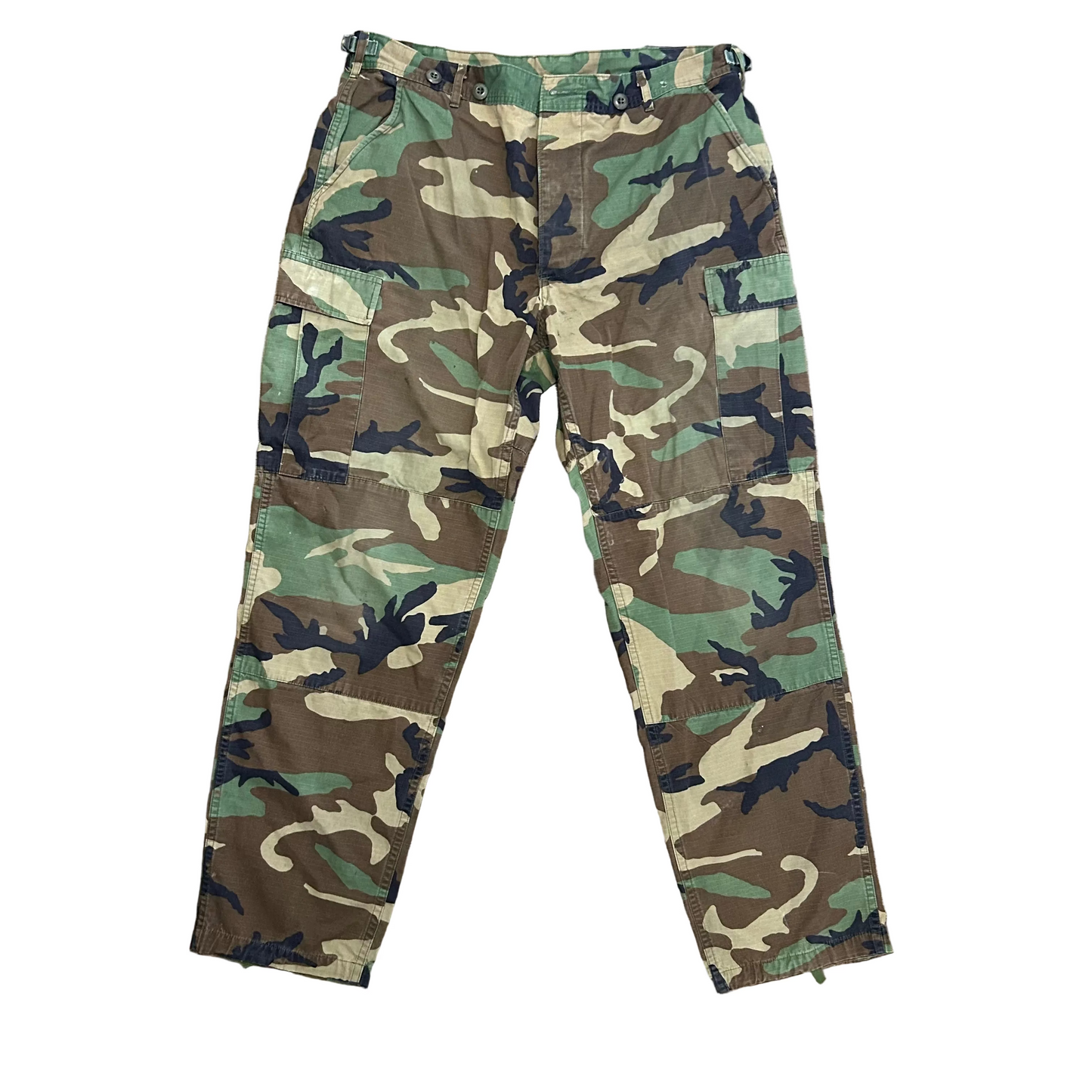 90's Military Camouflage Camo Cargo Pants - Adjustable Waist - 38” x 32”