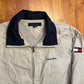 Tommy Hilfiger Cream White Windbreaker Rain Jacket Coat - Medium - 21" x 27"