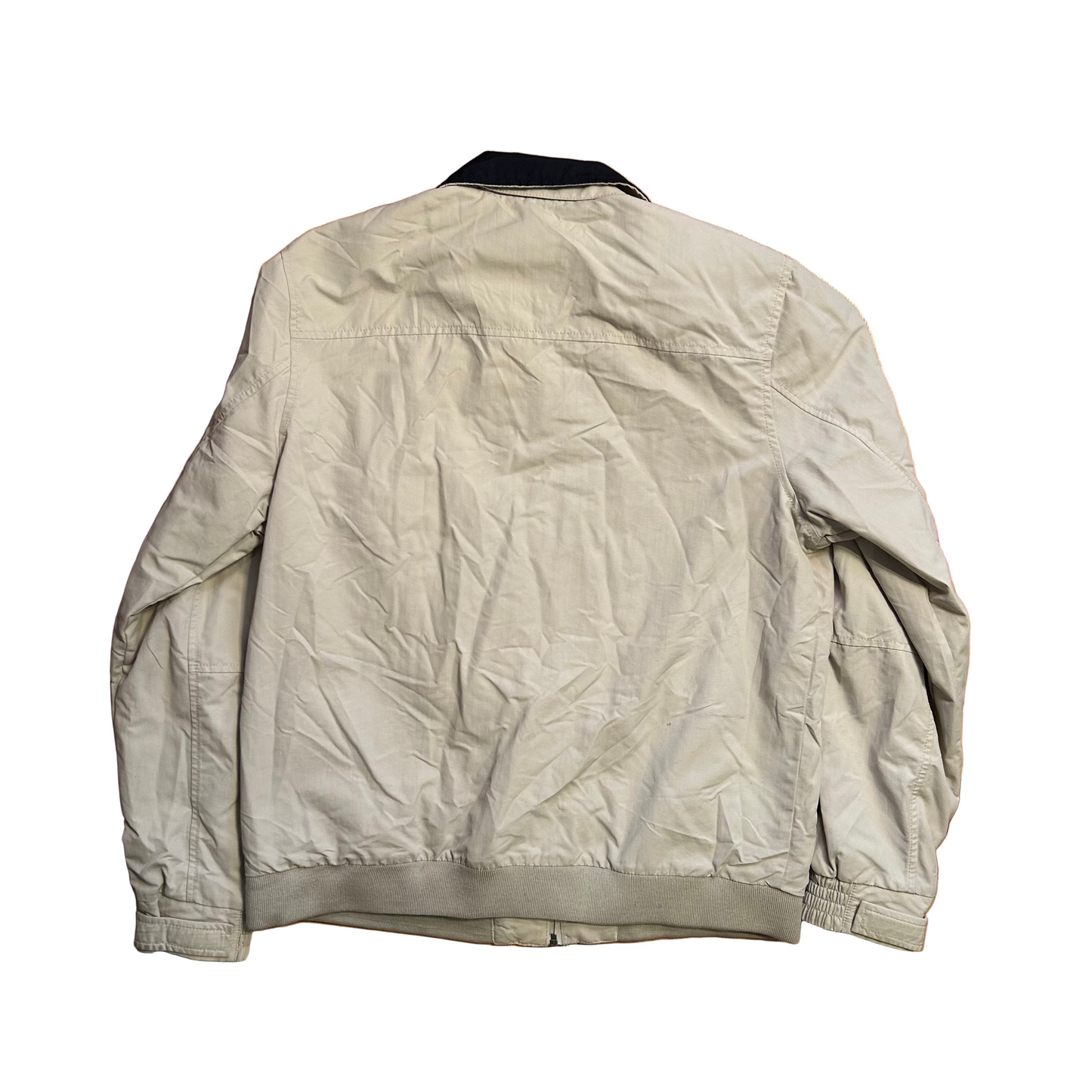 Tommy Hilfiger Cream White Windbreaker Rain Jacket Coat - Medium - 21" x 27"