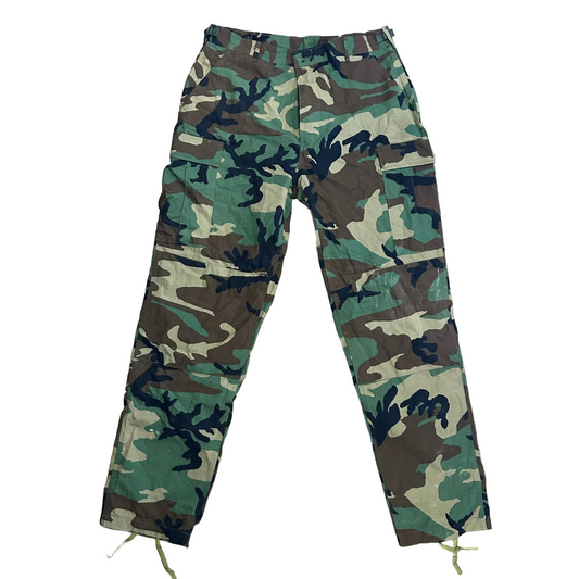 90's Military Camouflage Camo Cargo Pants - Tagged Large Long, Adjustable Waist - 37” x 35”