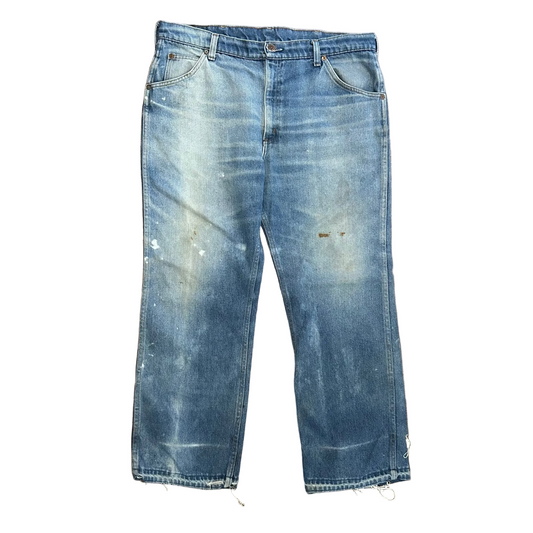 80/90's Sears Roebucks Distressed Painter Blue Jeans Denim - 38” x 28”