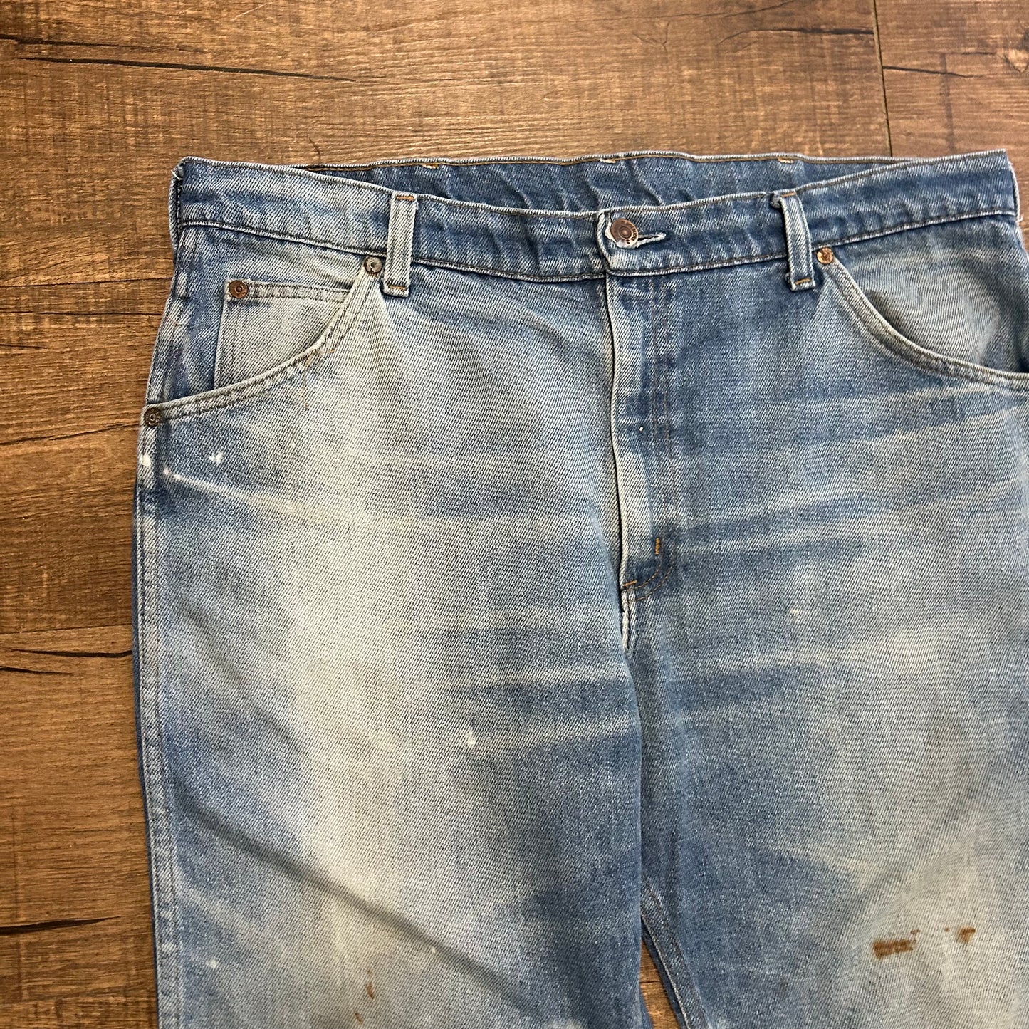 80/90's Sears Roebucks Distressed Painter Blue Jeans Denim - 38” x 28”