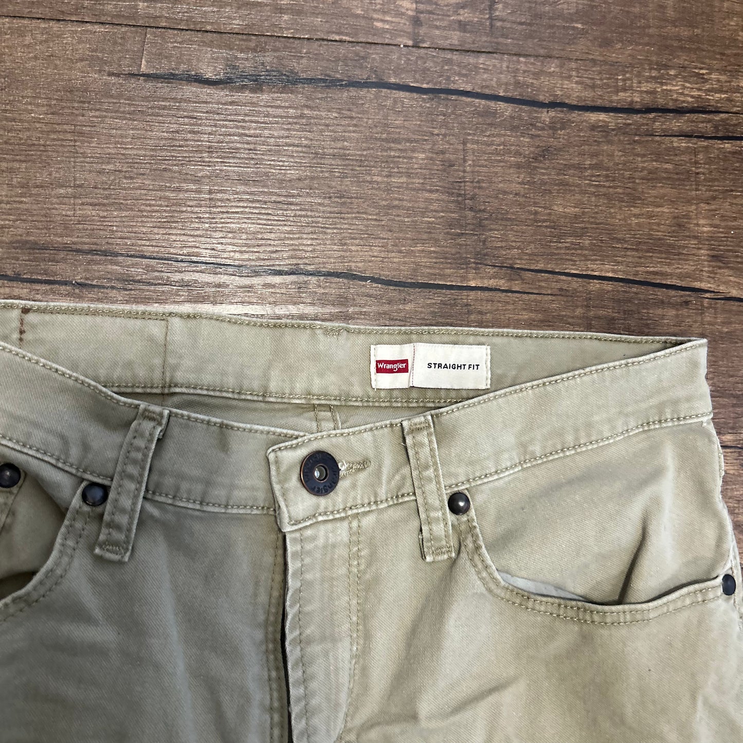 Wrangler Straight Fit Tan Khaki Denim Jeans - 30” x 30”