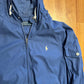 Polo Ralph Lauren Blue Zip Up Windbreaker Rain Jacket Coat - Medium - 21" x 25"