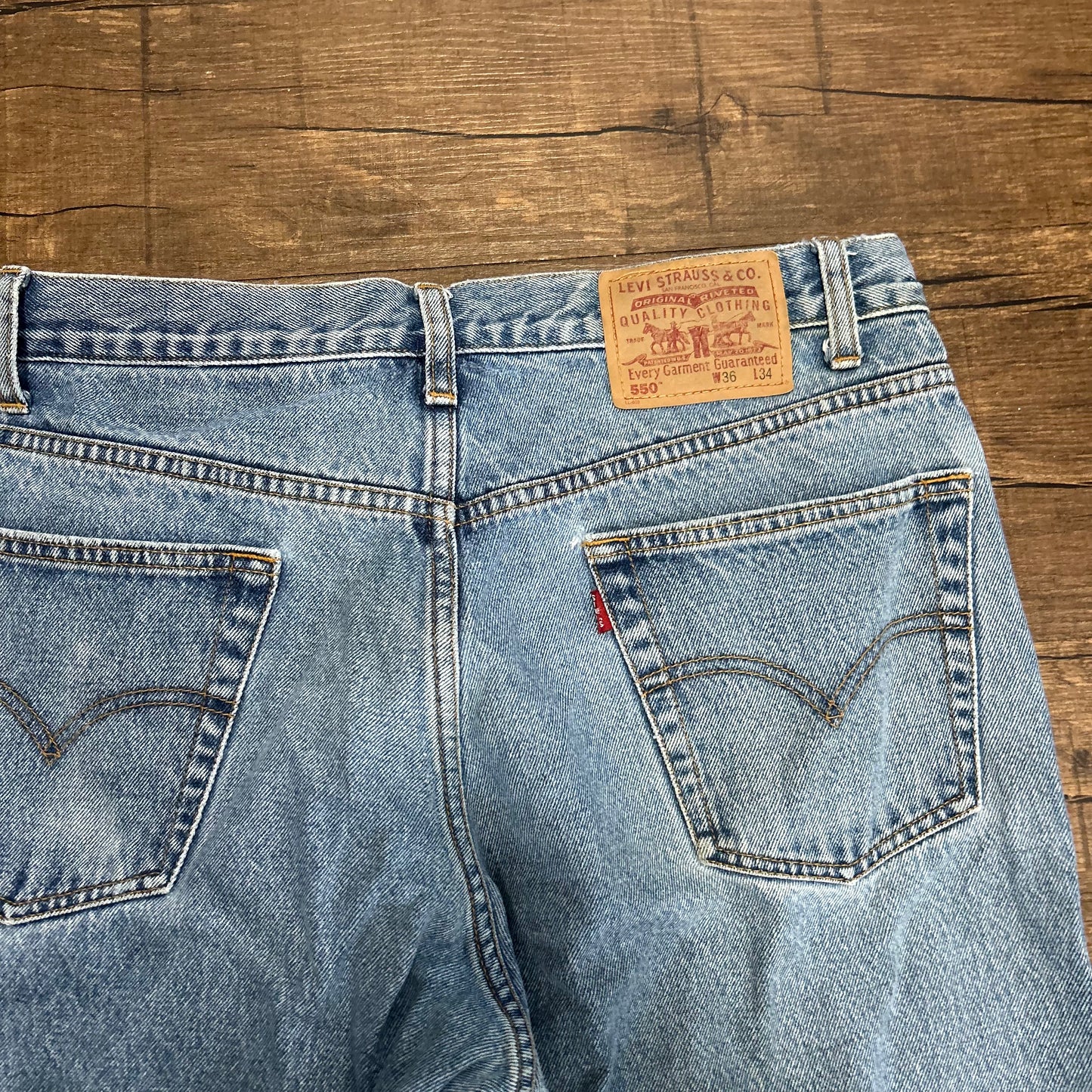 90's Levis 550 Denim Blue Jeans - 33” x 33”