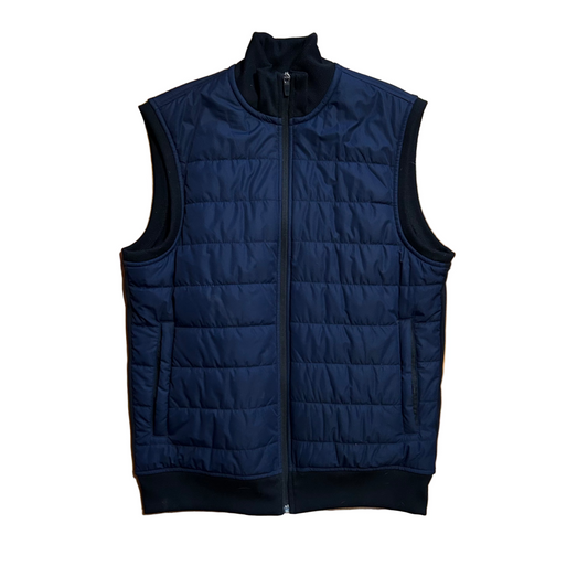 Roundtree and Yorke Navy Black Puffer Vest - Medium - 20" x 26.5"