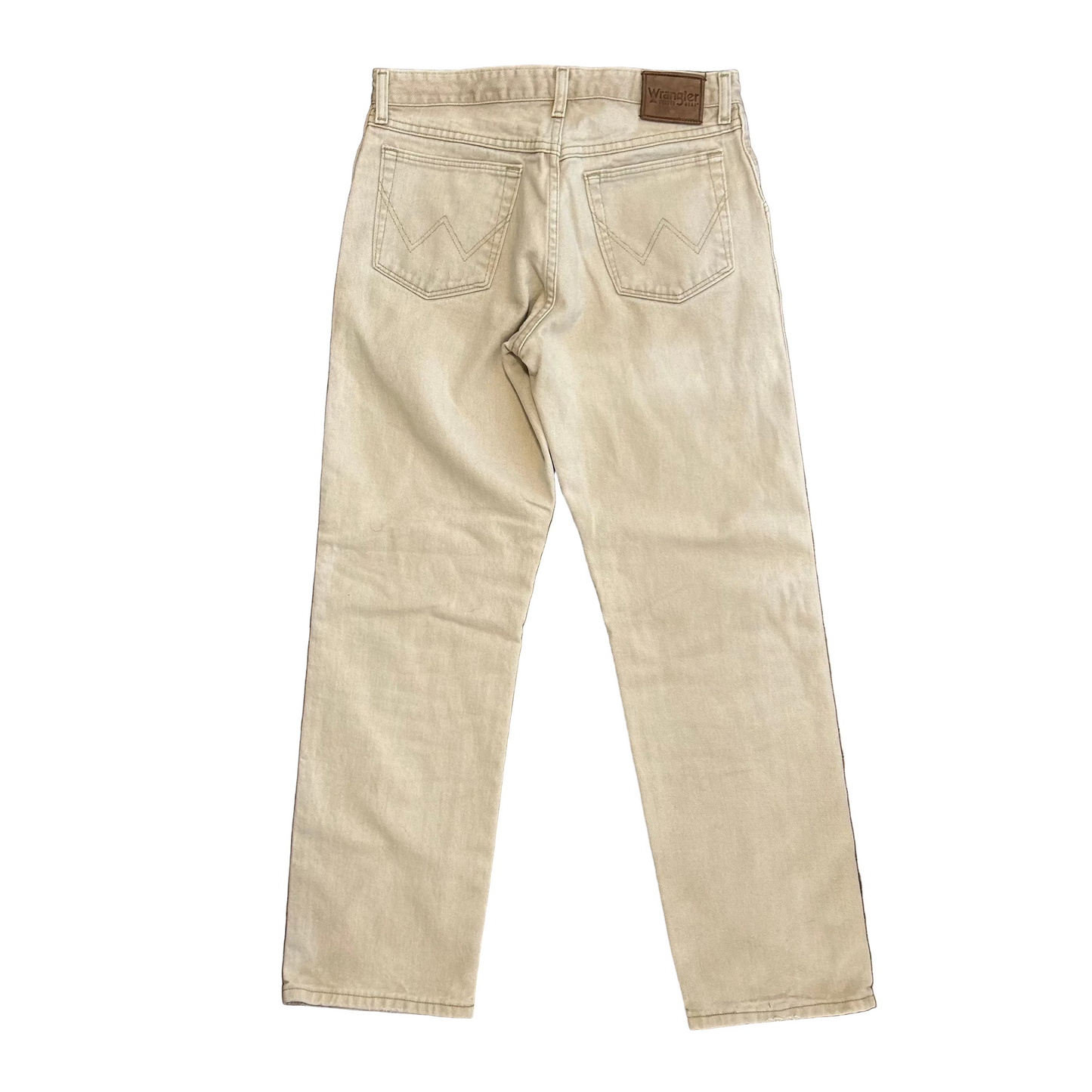 Wrangler Rugged Wear Tan Light Wash Denim Jeans - 32” x 30”