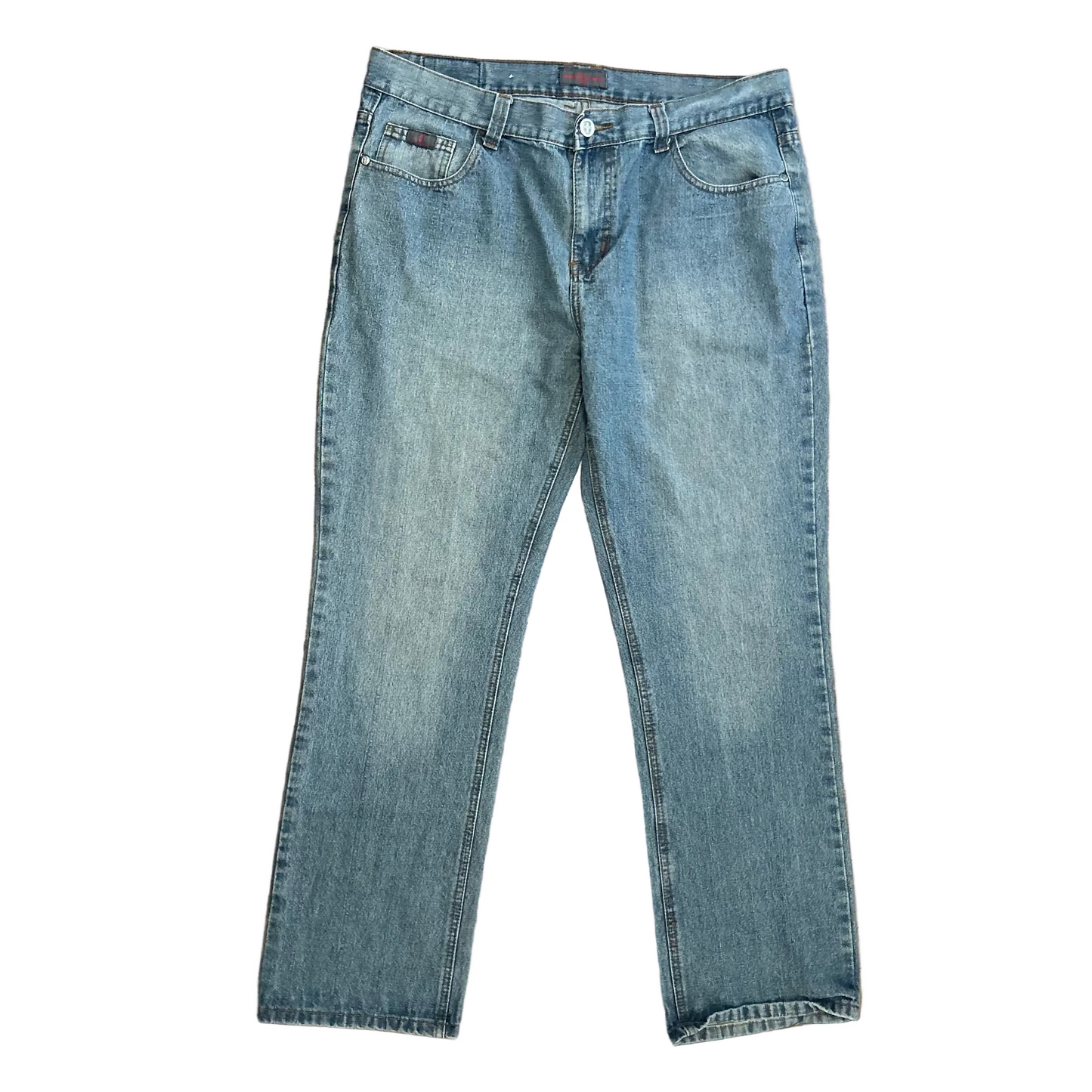 Swiss Cross Denim Blue Jeans - 38” x 32”