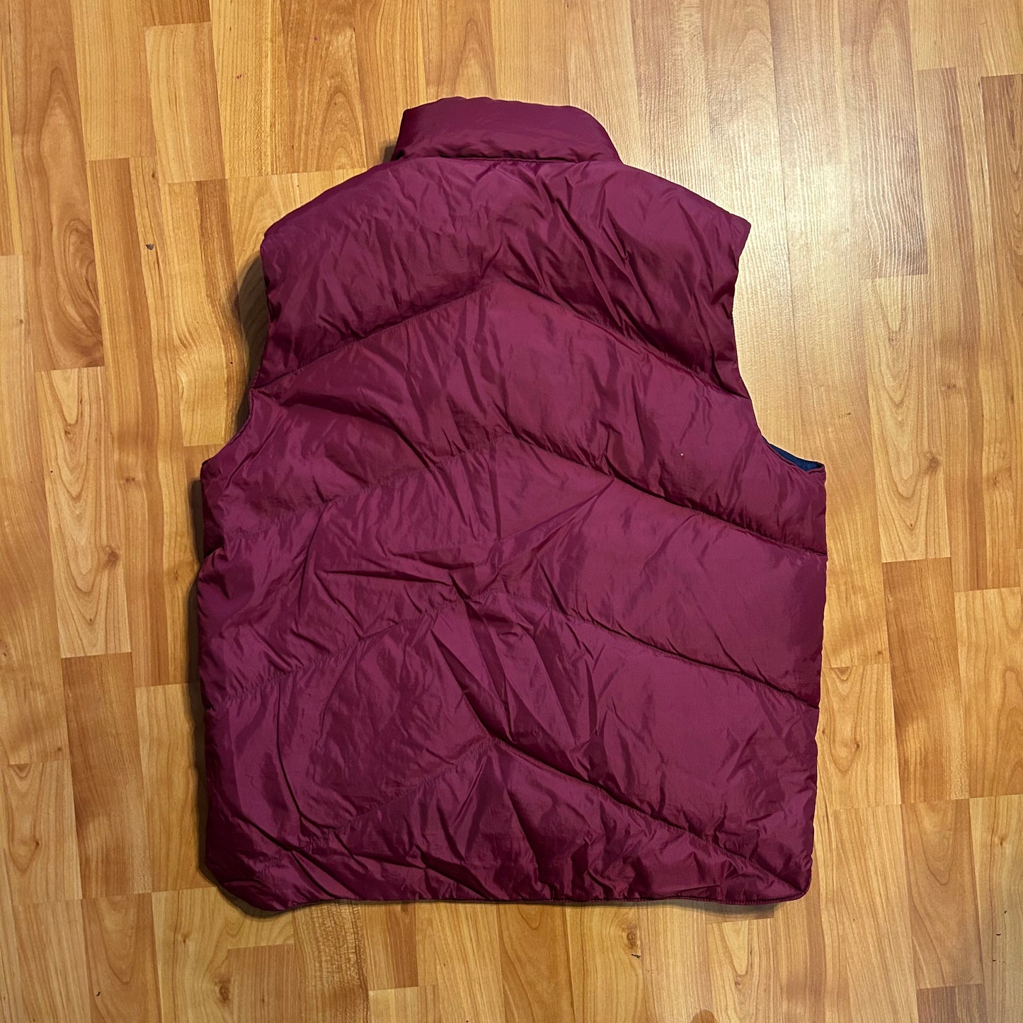 Reversible Puffer Vest Maroon Navy - Large - 23" x 26"