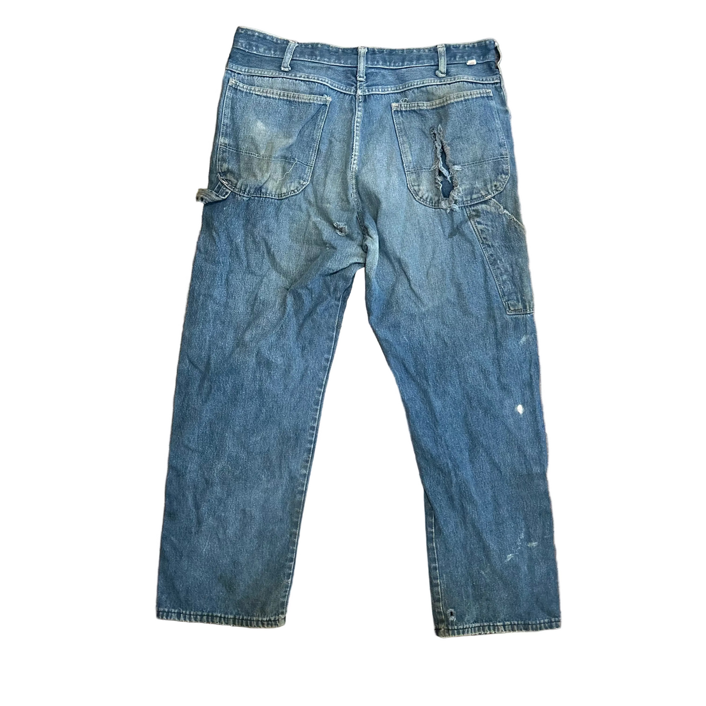 70/80's Dickies Carpenter Distressed Denim Blue Jeans - 36” x 29”