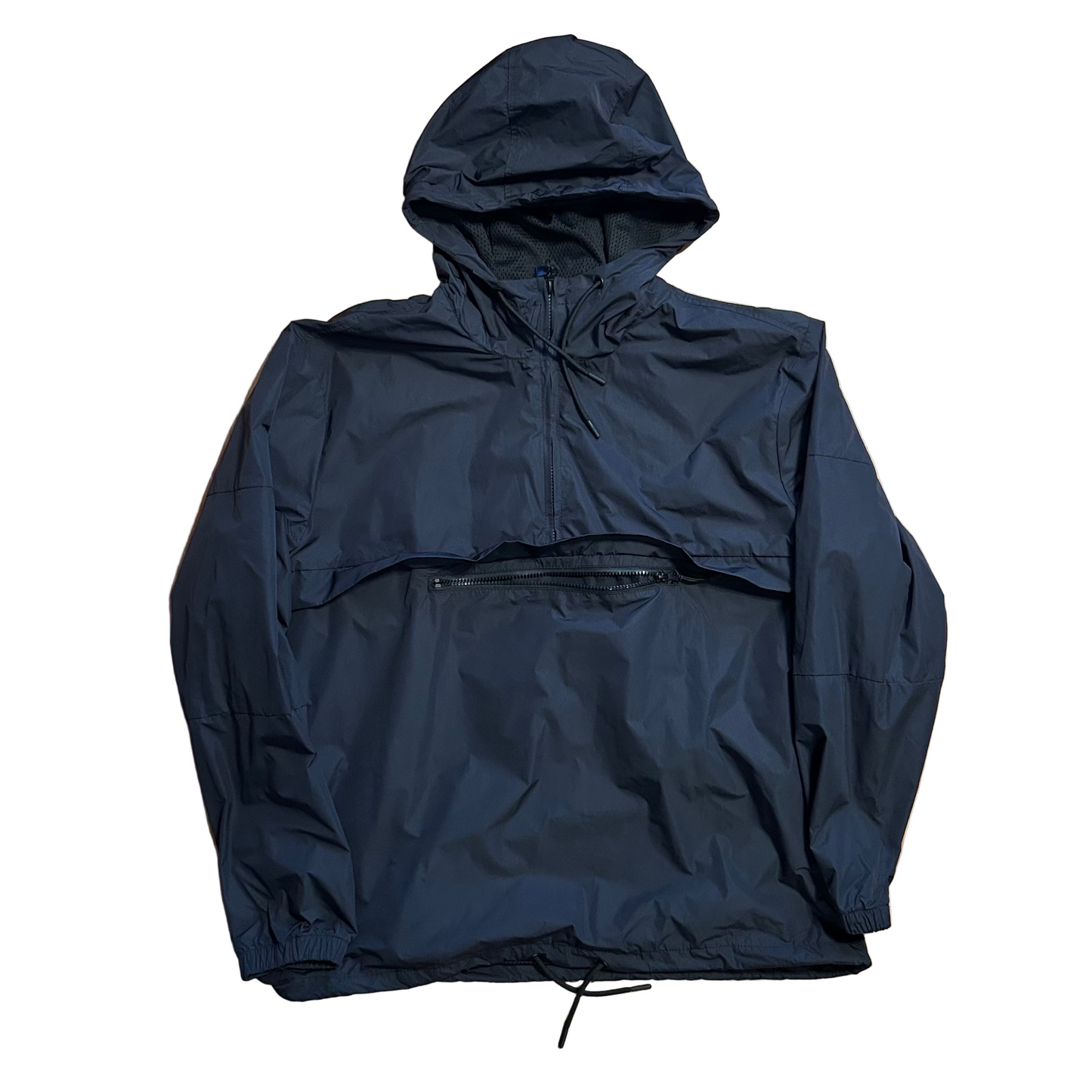 Black Anorak Windbreaker Raincoat Jacket - XLarge - 25" x 29"