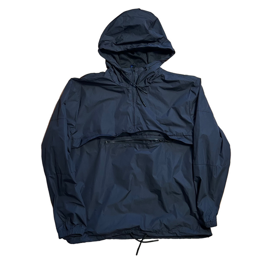 Black Anorak Windbreaker Raincoat Jacket - XLarge - 25" x 29"