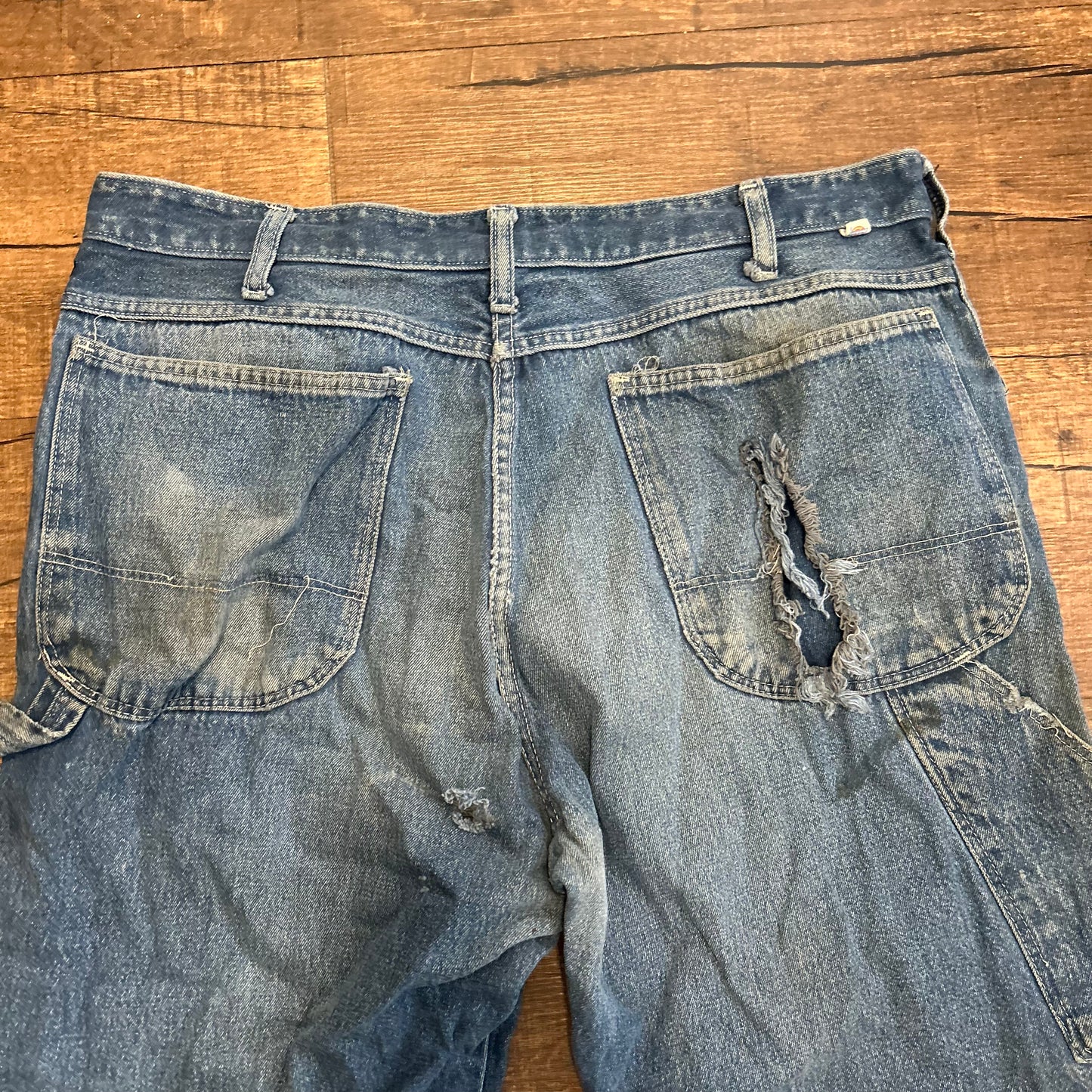 70/80's Dickies Carpenter Distressed Denim Blue Jeans - 36” x 29”