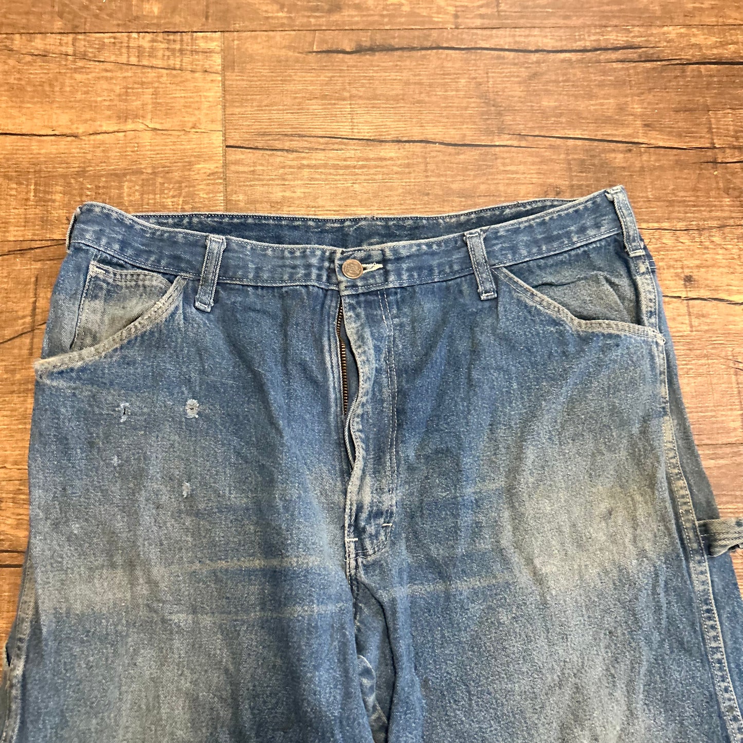 70/80's Dickies Carpenter Distressed Denim Blue Jeans - 36” x 29”