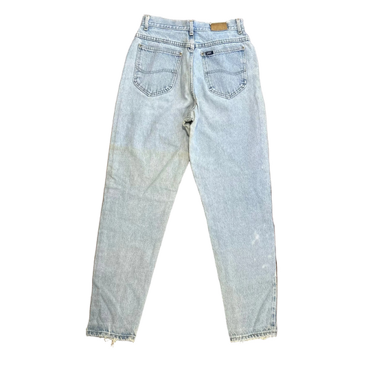 80/90's Lee High Waisted Light Blue Denim Jeans - Tagged 11 Long - 28" x 32"