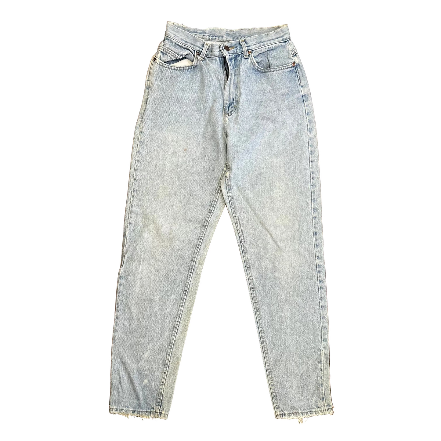 80/90's Lee High Waisted Light Blue Denim Jeans - Tagged 11 Long - 28" x 32"