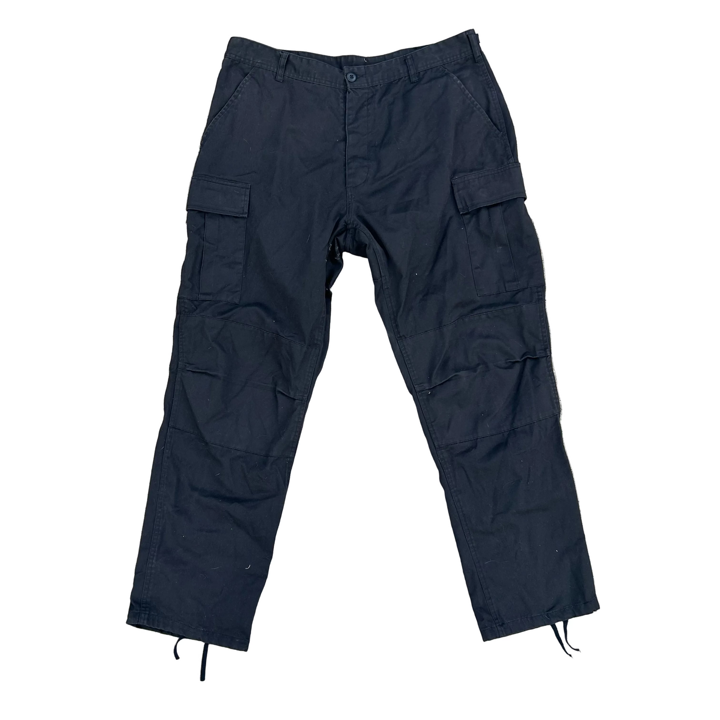 Rothco Black Cargo Pants - Tagged Large Regular, Adjustable Waist - 37” x 31.5”