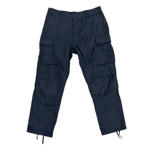 Rothco Black Cargo Pants - Tagged Large Regular, Adjustable Waist - 37” x 31.5”