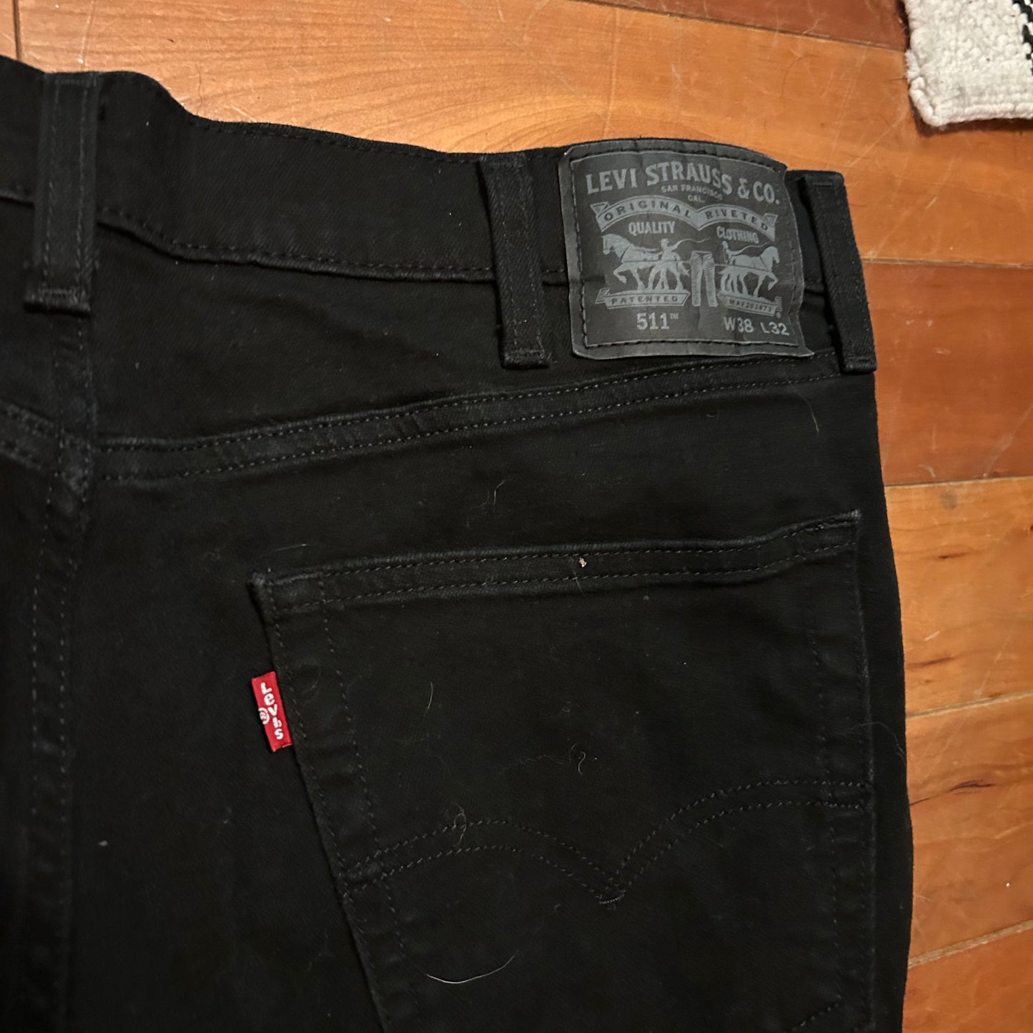 Levis 511 Black Denim Jeans - 38" x 32"