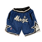 Just Don Orlando Magic NBA Blue Pinstripe 1992-1993 Basketball Shorts - Tagged M - 23" x 8"