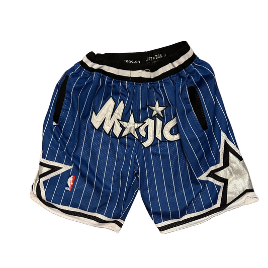 Just Don Orlando Magic NBA Blue Pinstripe 1992-1993 Basketball Shorts - Tagged M - 23" x 8"