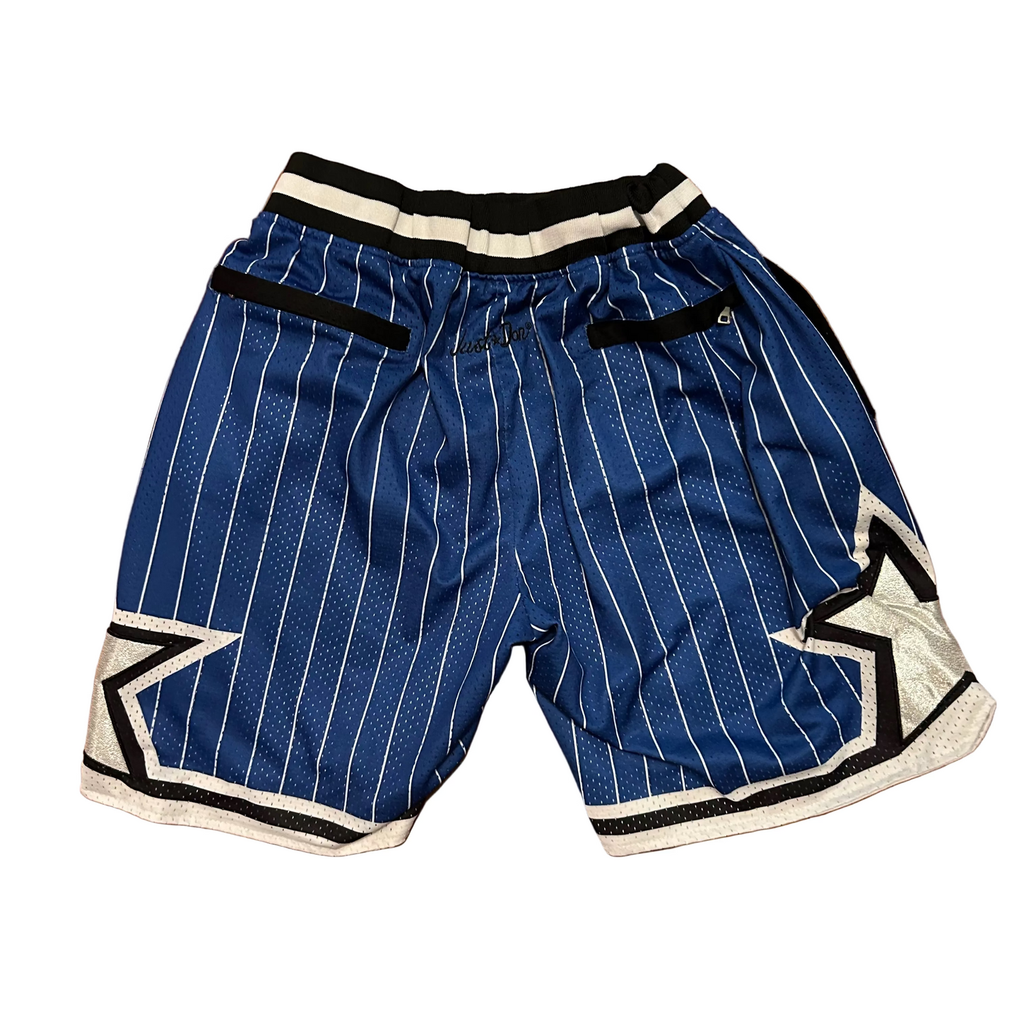 Just Don Orlando Magic NBA Blue Pinstripe 1992-1993 Basketball Shorts - Tagged M - 23" x 8"