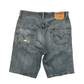 Levis 505 Denim Blue Jeans Distressed Shorts Jorts - 31" x 9.5"