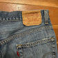 Levis 505 Denim Blue Jeans Distressed Shorts Jorts - 31" x 9.5"