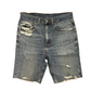 Levis 505 Denim Blue Jeans Distressed Shorts Jorts - 31" x 9.5"