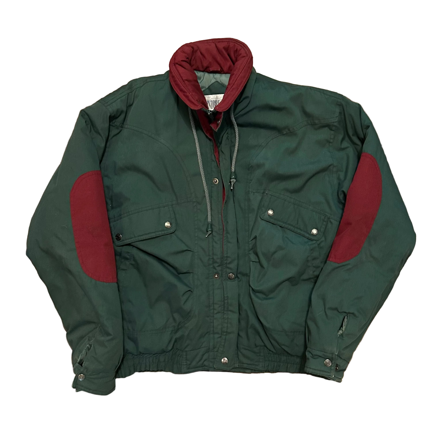 90’s Windbreaker For The Forward Life Green Red Coat Jacket - XLarge - 26" x 27"