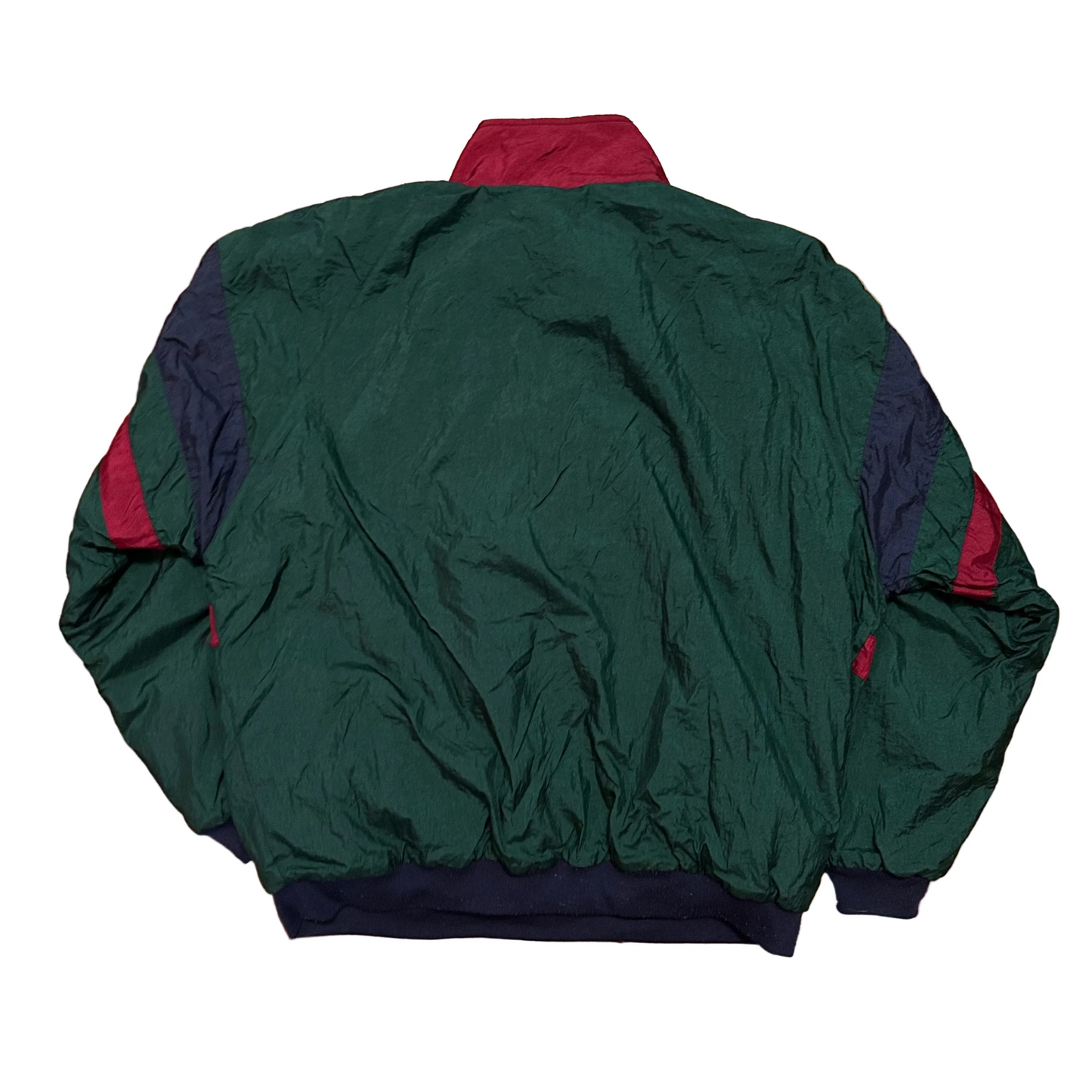 90's Green Blue Red Quarter Zip Windbreaker Pullover - XLarge - 26" x 27.5"