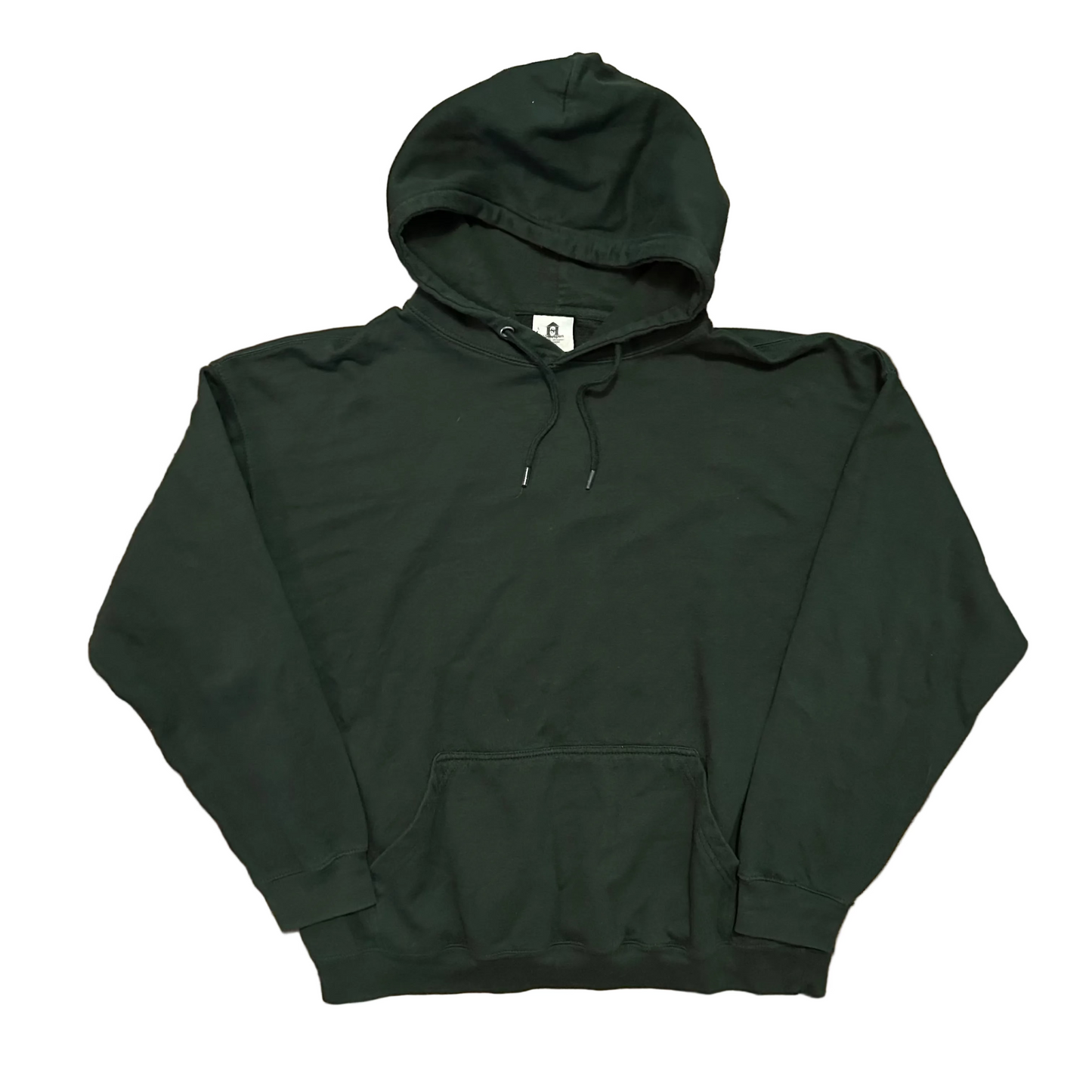 Homespun Green Blank Cotton Poly Hoodie Sweatshirt - XLarge - 25.5" x 26.5"