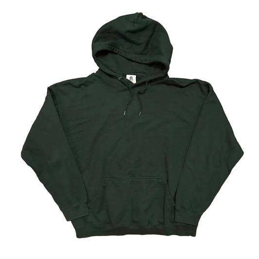 Homespun Green Blank Cotton Poly Hoodie Sweatshirt - XLarge - 25.5" x 26.5"