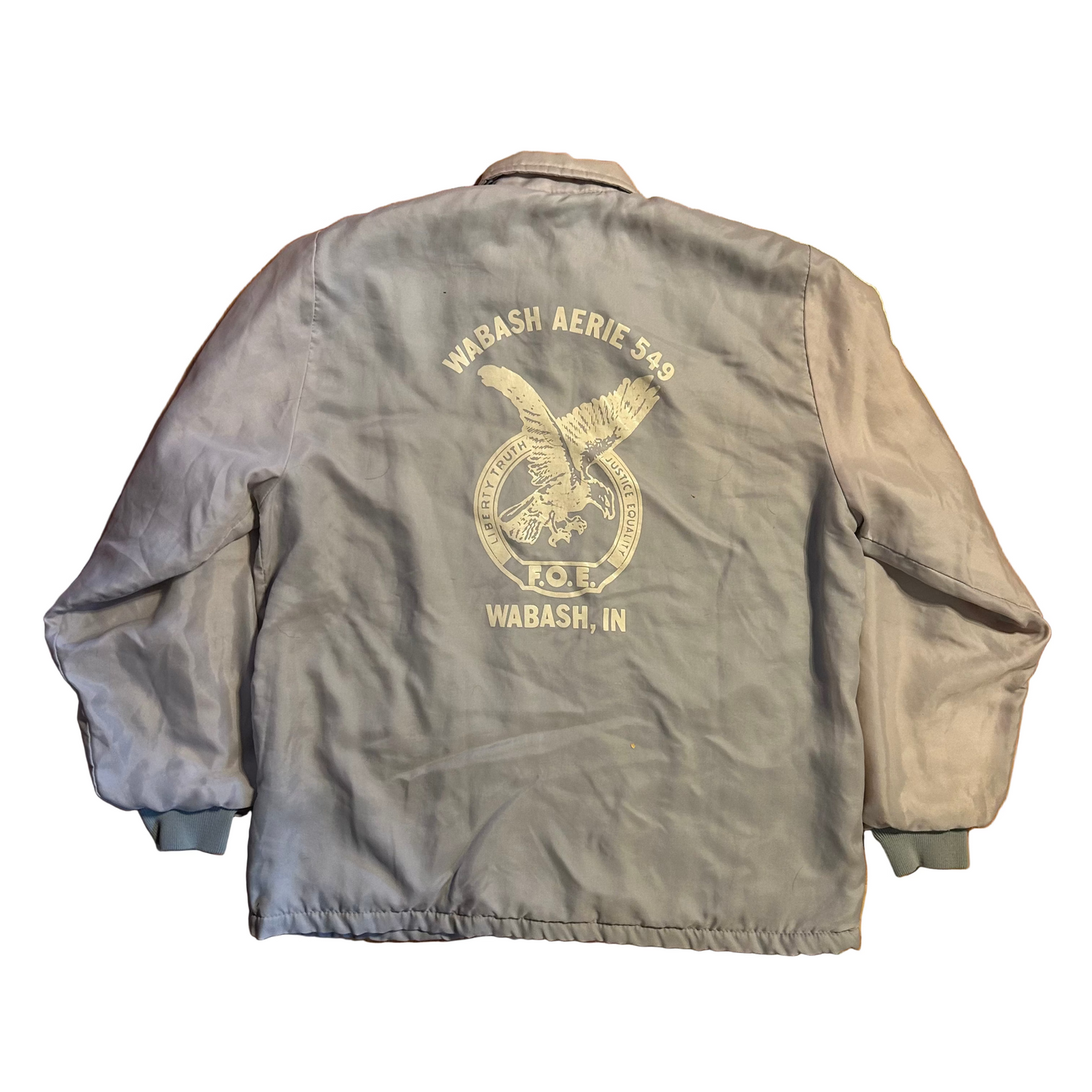 70/80's Grey Fleece Lined Nylon Lucille Wabash Aerie 549 Indiana Jacket - XLarge - 24" x 28"